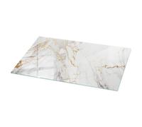 Tulup Plateau de Table 120x60 cm en Verre Rectangulaire Décor Élégant Durable Decoratif pour Le Salon, la Cuisine et la Salle à Manger Surface Lisse Verre Trempé - Motif Marbre élégant avec veines