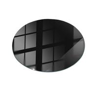 Tulup Plateau de Table ⌀ 80 cm en Verre Décor Élégant Durable pour Le Salon, la Cuisine et la Salle à Manger Surface Lisse Decoratif Verre Trempé - Motif Noir Lisse