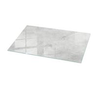 Tulup Plateau en Verre 140x70 cm Décor Élégant Durable pour Le Salon, la Cuisine et la Salle à Manger Surface Lisse Decoratif Verre Trempé - Motif Texture du béton