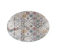 Tulup Plateau en Verre ⌀ 90 cm Verre Trempé Decoratif Décor Élégant Durable pour Le Salon, la Cuisine et la Salle à Manger Surface Lisse - Motif Mosaïque avec Ornements