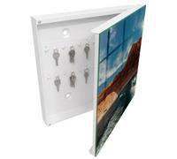 Tulup Porte-clés Mural 30x30 cm | Blanc | Porte Droite | Fixation Murale