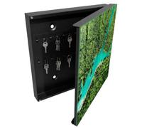 Tulup Porte-clés Mural 30x30 cm | Noir | Porte Droite | Fixation Murale