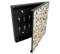 Tulup Porte-clés Mural 30x30 cm | Noir | Porte Droite | Fixation Murale