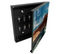 Tulup Porte-clés Mural 30x30 cm | Noir | Porte Droite | Fixation Murale