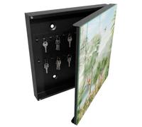 Tulup Porte-clés Mural 30x30 cm | Noir | Porte Droite | Fixation Murale