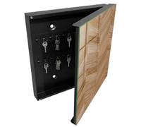 Tulup Porte-clés Mural 30x30 cm | Noir | Porte Droite | Fixation Murale