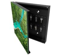 Tulup Porte-clés Mural 30x30 cm | Noir | Porte Gauche | Fixation Murale