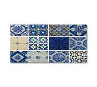 Tulup Tirages sur toile - art mural - tirages sur toile - thème d'image - 100x50 cm - Art: moderne et classique - Bleu - Carreaux Portugais