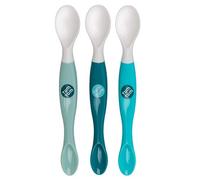 TUM TUM 3 Cuillères Bébé 1er Âge, Cuillères Bébé 2 Extrémités, Sans BPA, Lavables (Bleu)