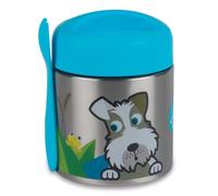 TUM TUM Bouteille alimentaire pour enfants avec cuillère-fourchette magnétique et couvercle facile à ouvrir, bocal isotherme de 300 ml, Scruff the Dog