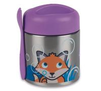 TUM TUM Bouteille alimentaire pour enfants avec cuillère-fourchette magnétique et couvercle facile à ouvrir, bocal isotherme de 300 ml, renard Fergus