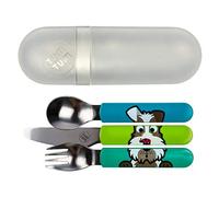 TUM TUM Couverts Enfants de Voyage, Couverts Bébé sans BPA - Scruff le Chien