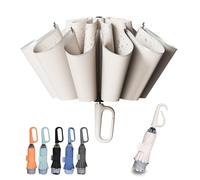 TUMAAOTU Parapluie compact inversé avec mousqueton inoubliable - Parapluie de voyage coupe-vent robuste, parapluie automatique pour le vent et la pluie, ouverture/fermeture automatique, cadre durable