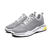 TUMAHE Chaussures Rehaussantes pour Hommes, légère Invisible Augmentation de la Hauteur Sportives Baskets Respirantes en Maille Plate Talon caché Baskets Plus Hautes,8cm Grey,41 EU