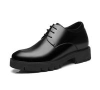 TUMAHE Hommes Invisible Hauteur Croissant Ascenseur Chaussures 8Cm Plus Haute Hauteur Oxfords Formel Chaussures Casual en Cuir Affaires Chaussures De Mariage,8cm Black,39 EU