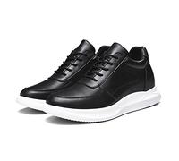 TUMAHE Invisible Hauteur Augmentant Chaussures, Hommes 3.15 Plus Grand/8Cm en Cuir Ascenseur Chaussures Talon Caché Levage Chaussures De Marche,8cm Black,41 EU