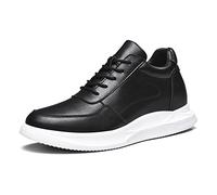 TUMAHE Invisible Hauteur Augmentant Chaussures, Hommes 3.15 Plus Grand/8Cm en Cuir Ascenseur Chaussures Talon Caché Levage Chaussures De Marche,8cm Black,39 EU