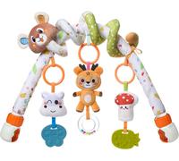 Tumama Arche Poussette Avec Jouet Spiral 0 3 6 9 12 18 Mois Arche D'activités Bébé Siège Auto Clip Arche D'éveil Mobile Hochet 3 Animeaux Sensoriel Cadeau Nouveau-Né