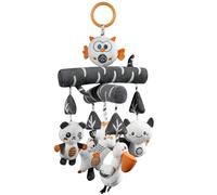 TUMAMA Jouet Poussette Bebe 0 2 3 4 6 8 9 12 Mois, Jeux Eveil Bébé avec Son, Peluche Animaux Hochet Suspendre Attache Jouets, Cadeau pour Naissance Garçons et Filles, Bébé Mobile, Berceau, Poussettes