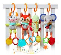 TUMAMA Jouets Poussette Suspendus Pour Bébé 3 6 Mois, Jouet Hochet Animaux,Jouets Sensoriels Pour Landau,Siège de Voiture,Peluche Jouet Naissance Berceau pour Garçons Filles, Bebe Cadeaux 0 12 Mois
