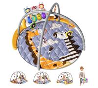 TUMAMA KIDS 4 en 1 Tapis Jouets D'éveil Spieldecke pour Bébé Avec 70+ Musique, Tapis et de Musical Jeux bébé piano Turnmat Fitness Activités Spielmat mit 4 Rasseln und Spielbogen 0 1 3 6 9 mois
