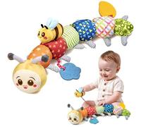 TUMAMA Kids Bébé Jouet 0 3 6 Mois Raupe bébé Jouet, Belle Couche Coussin Greifling Kuscheltier avec Rassel Beißring Knisterspiel, Montessori Sensorik Tummy Time Jouets, Bébé lit Raupensjouet