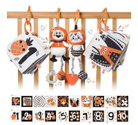TUMAMA KIDS Jouet Bebe 0-3 Mois, Jeux Eveil Bebe with Poussette Hochet Bébé and Livre Noir et Blanc Bebe, Cadeau Naissance Nouveau Né Garcon Fille