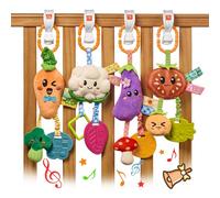 TUMAMA Kids Lot de 4 Hochets à Suspendre pour Bébé - Jouet de Poussette pour Bébés de 0 à 12 Mois, Cadeau Naissance Peluche Bebe Jeux Sensoriel Bebe