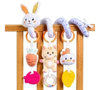 TUMAMA Kids Spirale d'activité bébé, Jouet Bebe 0 3 6 Mois, Cadeau Naissance, Poussette Bebe Jouet Fille, Jouet Voiture Bebe - Lapin