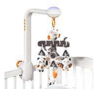 TUMAMA Mobile Musical Lit Bébé, Jouet 3 en 1 avec Projecteur de Veilleuse, Rotation, Musique et Bruit Blanc, Muet Spin Moteur Pépinière Animaux Jouets pour Bebe Garçon Fille Enfant 0 1 2 3 5 6 Années