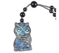 TUMBEELLUWA Collier avec pendentif labradorite naturelle avec chaîne de perle mala bijoux en pierre de verre sculptée pour homme et femme, Pierre, Pierre labradorite