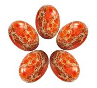 Tumbeelluwa Mer sédiments Jasper ovale Pierre cabochon Plat semi-précieuses Cab pour fabrication de bijoux Lot de 5 Orange(18x25mm)