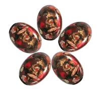 Tumbeelluwa Mer sédiments Jasper ovale Pierre cabochon Plat semi-précieuses Cab pour fabrication de bijoux Lot de 5 Rose Red&Gold(18x25mm)