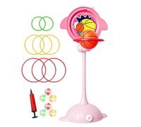 Tumble Toy Ring Toss Game - 3-in-1 Activity | Basketball & Sticky B | Wobble Base with Weighted Bottom, 6 Colorful Rings, 3 Balls Included, Adhesive Target, Catch & Throw Play, Fine Motor Skill F