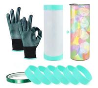 Tumbler Bands For Sublimation Heat Resistant Wrap Ring Silicone Set de 6 pièces Voyage Mug Water Bottle Cup Prevents Ghosting Non-slip Grip Polyvalent Accessory Coffee Tea Cold Drinks Practical Bever