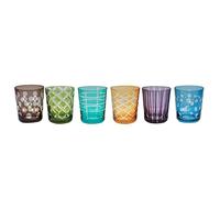 Tumbler Cuttings Lot de 6 verres - Verre poli - Plusieurs motifs - Magnifiques verres polyvalents