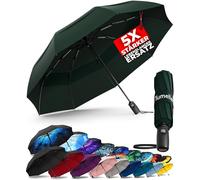 TUMELLA Parapluie de voyage compact résistant au vent, petit parapluie solide mais léger, portable, pliable, ouverture automatique, prise en main solide, convient pour voiture et sac à dos, 42 inch
