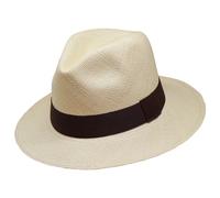 Tumia LAC Véritable Panama Traditionnel Pliable - Naturel à Ruban Marron - 61cm