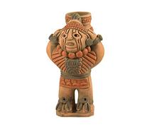 Tumia LAC Xipe Totec Figurine aztèque en céramique - Commerce équitable du Mexique - Utilisation intérieure ou extérieure L11xH20cm