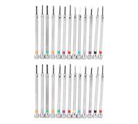 Tuminfar 0.6 mm-2.0 mm 26 Pièces Nouveaux Tournevis Horlogers Ensemble Lunettes de Montre Lame Plate Assorti Fendue Tournevis Plats Ensemble, Tournevis Montre de Bijoutiers pour Horlogers