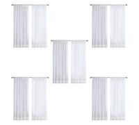 Tuminfar 10 Pcs Super Doux Grande Main Sentiment Blanc Tulle Rideaux pour Salon Décoration Moderne Voile en Mousseline de Soie Solide Voile Transparent
