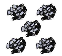 Tuminfar 100 Pcs étiquette D'Identification D'étiquette Clés Anneau Fendu Porte-Clés Porte-Clés Noir