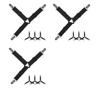 Tuminfar 12X Sangle Antidérapante pour Drap de Lit, Attaches Élastiques Réglables avec Clips en Fer, Support de Drap pour Draps-Housses, Installation Facile