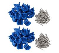 Tuminfar 20 Pièces Séries Filet d'escalade Filet de Connecteur en Plastique Accessoires d'escalade à Boucle pour L'Extérieur Amusement Pièces de Corde d'escalade Osciller Bleu