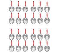 Tuminfar 24 Pièces Forme D'Aile d'ange Blanc Impression par Transfert à Chaud Sublimation Ornement Décoration pour Décoration d'arbre de Noël Fête de Noël
