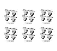 Tuminfar 24 Pièces Mini Roulettes Roulettes de Meubles Petites Roulettes Fixes de 25 mm Roulettes Mobiles Directionnelles Roulettes Mobiles pour Meubles