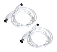 Tuminfar 2X 5 Broches MIDI DIN PRISE Cable D'Extension Male A Male 3Metre/ 9.8FT Blanc