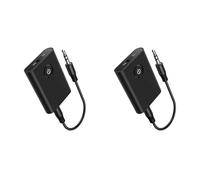 Tuminfar 2X Adaptateur Bluetooth 5.3 pour Avion vers 2 Écouteurs sans Fil, Prise Jack 3,5 Mm, Émetteur-Récepteur Bluetooth en Vol pour TV