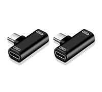 Tuminfar 2X Adaptateur Double Type-C, Câble de Charge Type-C, Convertisseur D'Écouteurs pour Smartphones, Adaptateur pour Casque, Noir.