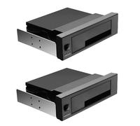 Tuminfar 2X Baie Interne sans Plateau de 5,25 Pouces III Boîtier de Fond de Panier de Disque Dur Rack Mobile Remplaçable à Chaud pour Disque Dur 2,5/3,5 Pouces